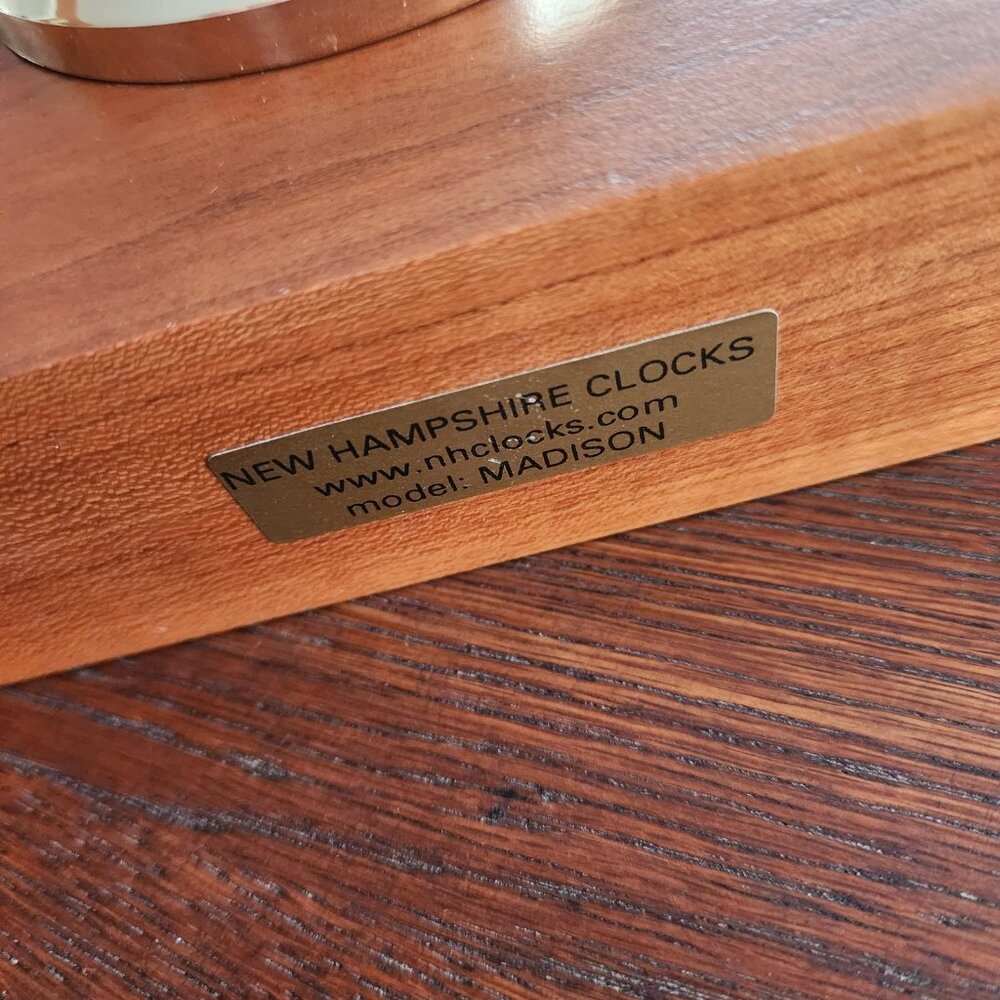 University Of New Hampshire Wooden Madison Cherry Mantle Desk Clock UNH NH WORKS - Picture 7 of 10